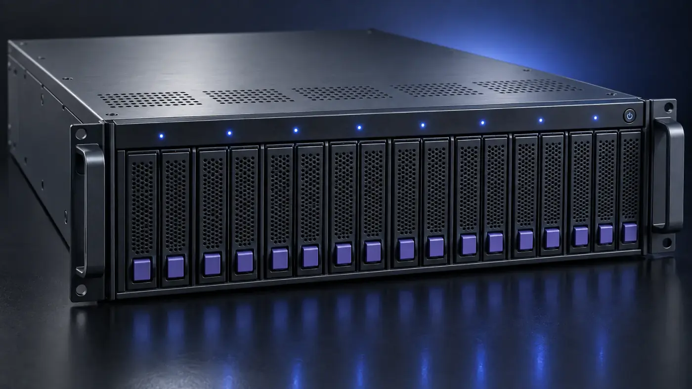 Illustrative render of a 3U 8-node MicroCloud server